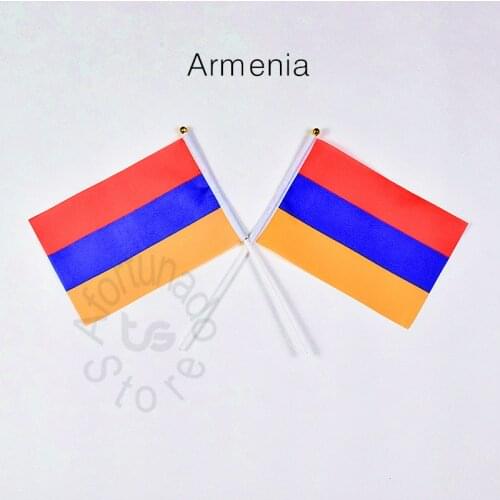 Armenia 14*21cm flag Banner hand waving National flag Home Decoration flag banner