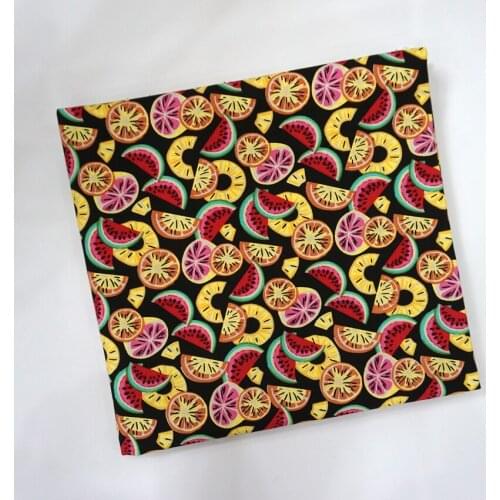 Fruit Watermelon Lemon Print Handmade Patchwork Cotton Canvas Fabric Sewing Bag Pillow Diy Tablecloth Curtain Sofa 91cm*145cm