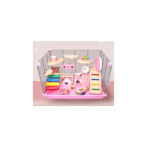 Hamster Cage 47cm Iron Basic Cage Suit Golden Bear Villa Three Layer Luxury Nest Guinea Pig Accessories Small Animal Cage