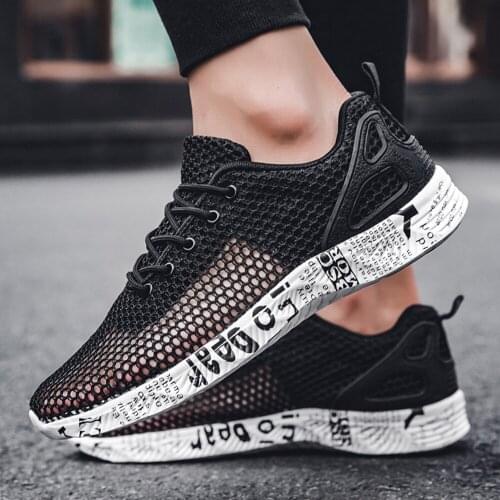 Summer Mens Shoes Casual Breathable Mesh Sneakers Outdoor Wading Shoes Big Size 47 Tenis Masculino Adulto 2020 Black Shoes