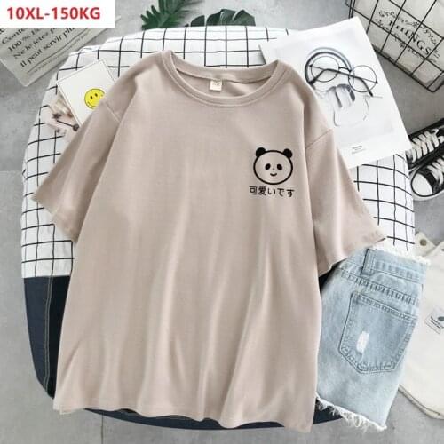 Summer cartoon panda t-shirts women short sleeve funny tshirt japan style tees oversize 8XL 10XL cotton tops 58 100KG 150KG 60