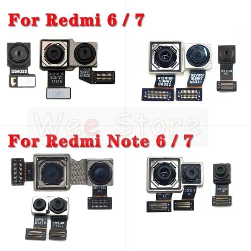 Small Front Camera For Xiaomi Redmi Note 6 6A 7 7A Pro Plus Main Big Rear Back Camera Module Flex Cable Phone Parts