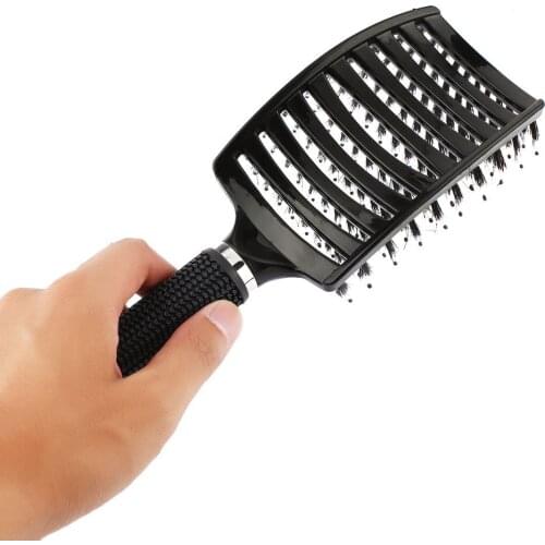 Women Hair Scalp Massage Comb Hairbrush Bristle Nylon Women Wet Curly Detangle Hair Brush for Salon Hairdressing Styling Tools