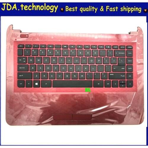 MEIARROW New for HP Pavilion 14-AJ 14-AC 14-AF 240 G4 Palmrest US Keyboard Upper Cover Touchpad,RED