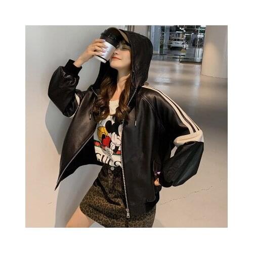 2020 Women Spring Genuine Real Sheep Leather Jacket R36