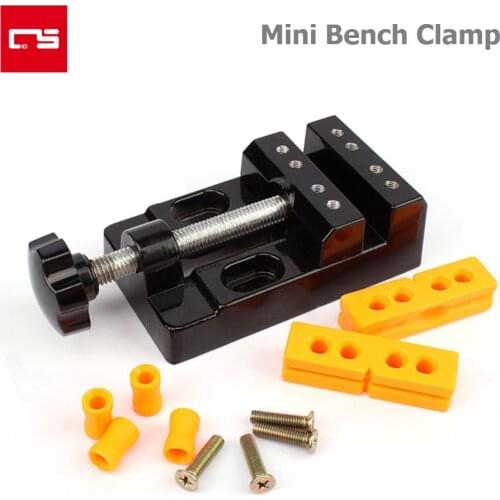 Mini Bench Clamp Flat Table Vice Adjustable Drill Press Vice for DIY Jewelry Walnut Nuclear Drilling Carving Watch Repair Tool