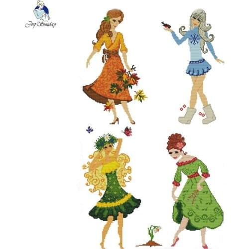 Joy Sunday Skirt Series Counted 11CT 14CT Handwork Beginner Cross Stitch Kits Crafts Wholesale Embroidery Needlework Home Decor
