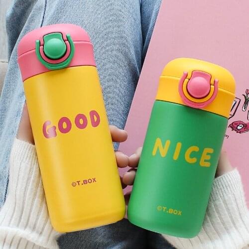 New Creative Double Wall Thermos Vacuum Insulated Stainless Steel Vacuum Flask Portable Bullet Cover Kids Student Drinking Cups
