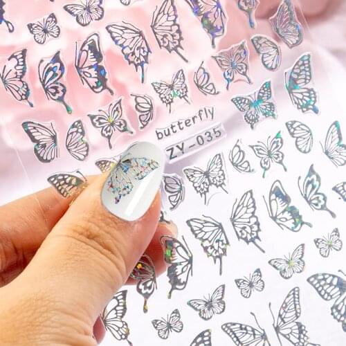 28 Color Colorful Slider Butterfly Colorful Design Nail Art Sticker Watermark Diy Nail Stickers Water Transfer Set
