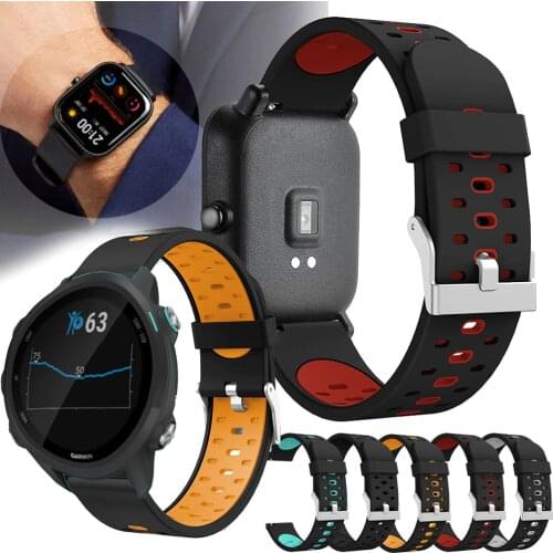 20mm Watch Straps For Garmin vivoactive 3 Music/Vivoactive HR/Forerunner 645 245M Sport Silicone Smart Wristband Bracelet Correa