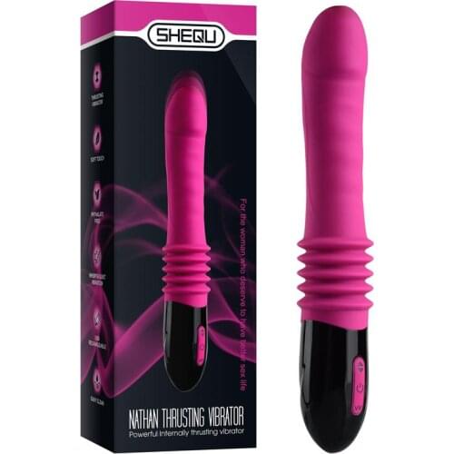 SHEQU telescopic motion vibrator silicone USB NATHAN 26 CM, sexy toys, female dildo, vibrator, dildo, vibrators