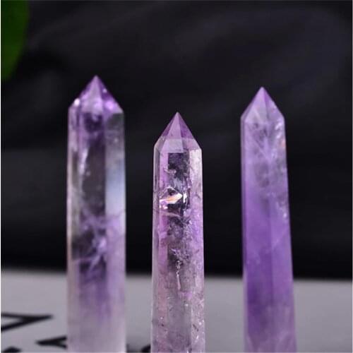 Natural Amethyst Hexagon Pillar Home Modern Wedding Decoration Gift