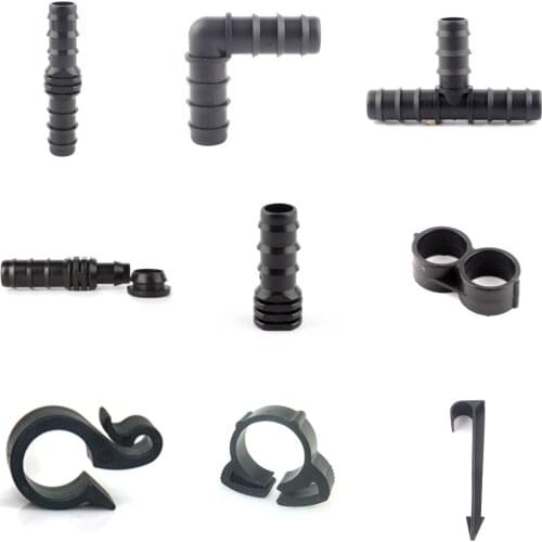 5pcs 16mm PE Pipe Connector Garden Micro Irrigation Water Pipe Hose Tee Elbow Connectors Gardening Watering Kits Tube Joints