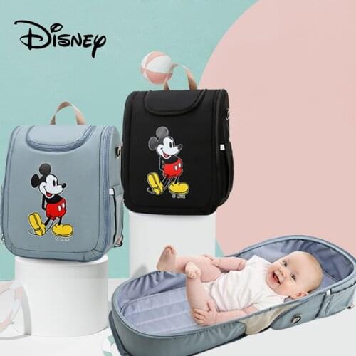 Disney Baby Diaper Bag Fashion Multifunctional Dual Purpose Bed Package Nappy Bag Waterproof Travel High Capacity Stroller Bag