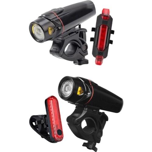 Bike Bicycle Light USB LED Rechargeable Set Mountain Road Bike Cycle Front Back Headlight Lamp Flashlight Tail Light