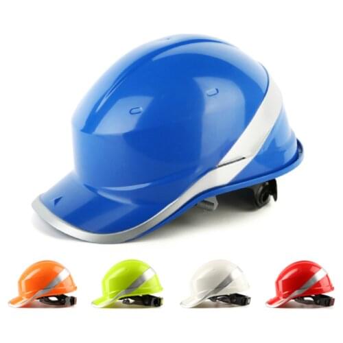 Reflective Construction Ratchet Hard Hat Cap / Safety Helmet Diamond Work Wear