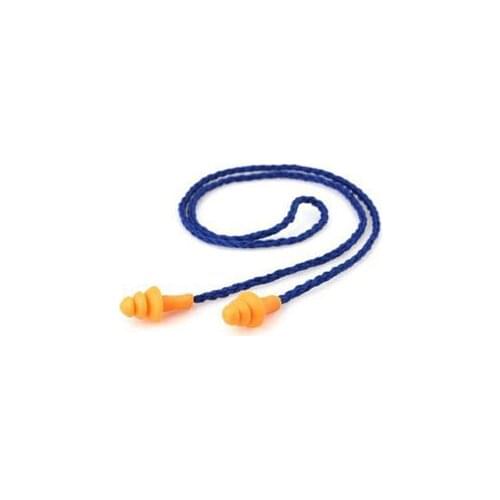 Silicone Corded Reusable Ear Plugs Anti 25dB Noise Soft Washable Noise Defense Hearing Protection Earplugs 1PC