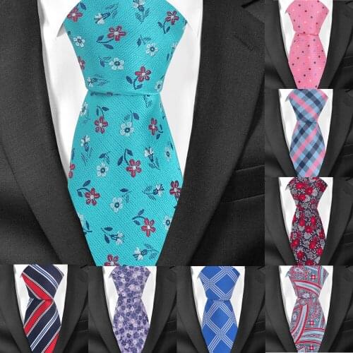 Jacquard Floral Tie For Men Polyester Plaid Neck Tie for Wedding Business Suits Paisley Ties Slim Men Nicktie Adult Gravatas