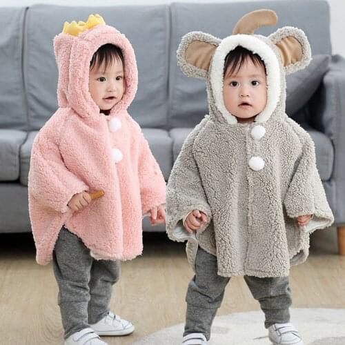 V-TREE Autumn Winter Baby Jacket For Girls Boys Hooded Childrens Shawl Coat Warm Outerwear Toddler Clothing Mantle