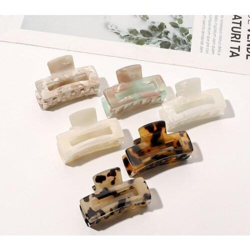 Square New Large Hair Claws Elegant Geometric Hairpins for Women Girls Korean Style Barrette Plastic Headwear Hair Accessories