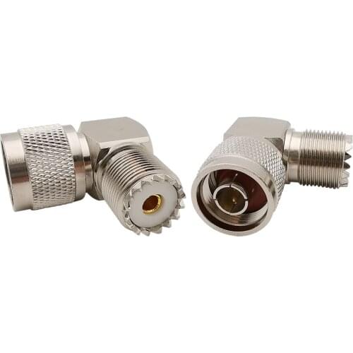 1Pcs N Male Plug to UHF SO239 Female Jack Right Angle RF Coaxial Coax Adapter Connector