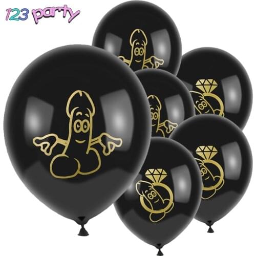 10pcs Bachelor Party Cartoon Penis Latex Balloon Hen Party Bride To Be Decoration Supplies