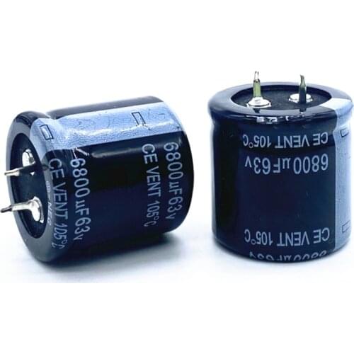 2pcs Good quality 63v6800uf Radial DIP Aluminum Electrolytic Capacitors 63v 6800uf Tolerance 20% size 30x30 20