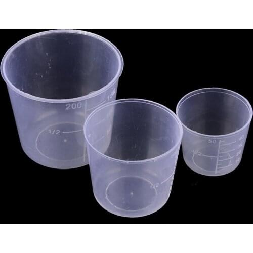 3PCS 200ml 100ml 50ml Measuring Cup Labs Beakers Kitchen Tools Accessories Plastic Graduated Measuring Cup