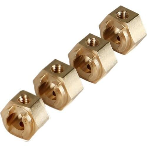 4PCS Brass Wheel Hubs Hex Adapter Set 4.7g/pcs Upgrades Parts Accessories for RC Crawler Car Axial RBX10 RYFT