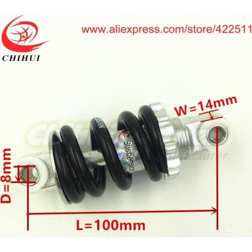 Scooter Shock Absorber 100mm*750LBS/IN Black Motorcycle Damping Suspension(Scooter Parts & Accessories)