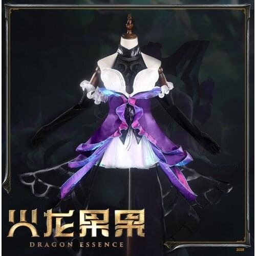 Anime Game LOL Dark Sovereign Syndra Valentines Day Rose Dress Uniform Cosplay Costume Halloween Party Outfit For Women Girls N