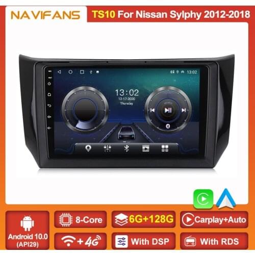 With DSP Carplay 2 din Android 11 Car Radio Multimedia Video Player For Nissan Sylphy B17 Sentra 2012 2013 - 2018 4G WiFi BT 5.0