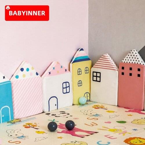 Babyinner Cute Bed Fence Comfortable Soft Crib Bumper Collision Avoidance Bed Safety Rails Baby Crib Bumper