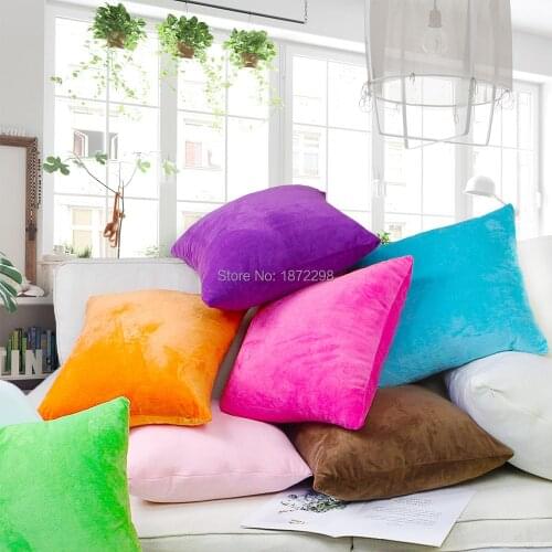 Free Shipping 25 Color Custom 40/45/50/55/60/70cm Polyester Super Soft Velour Cushion Cover HT-PSVDC-01