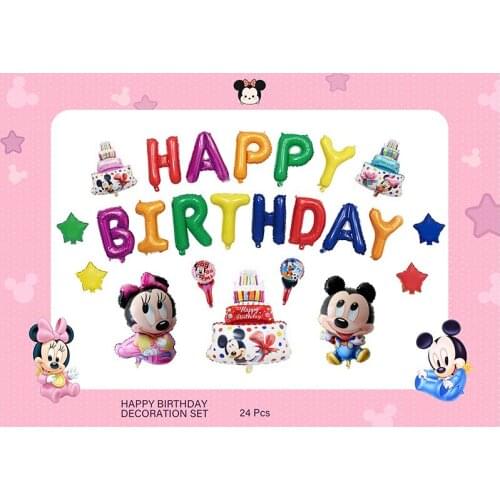 Mickey Minnie Big Foil Birthday Balloons Happy Birthday Party Decorations Kids Toy Figures Wedding Air Globos For Girl gift