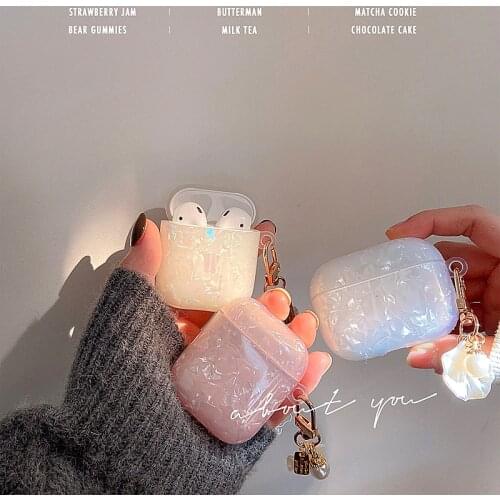 For Airpods Pro Case Luxury Conch Glacier Marble Glitter Laser Silicone Cases for Airpods Air Pods Pro Shell Clear Soft Cover