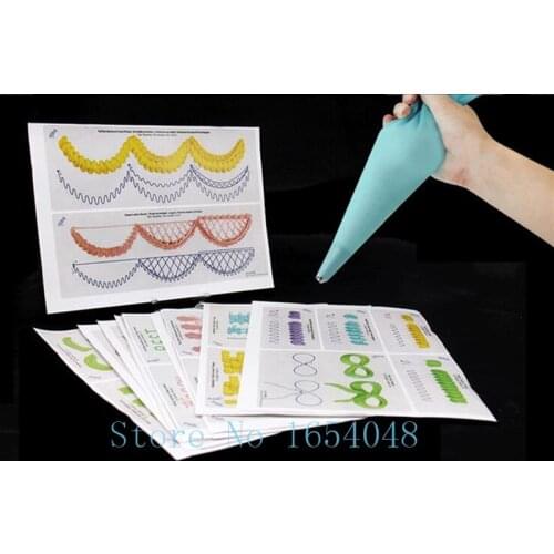 23Pages/Lot Color Patterns Icing Practice Sheets Easy Apply Build Up Cake Decorating Tools Butter Cream Icing Practice Papers