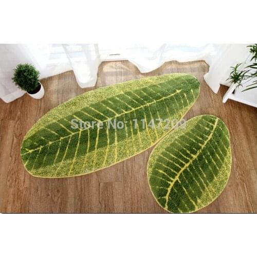 NiceRug Green Leaf Rug Decorative Rug Non-Skid (No-Slip) Area Rug Child Kidoms Gift Soft kid carpet yellow rug