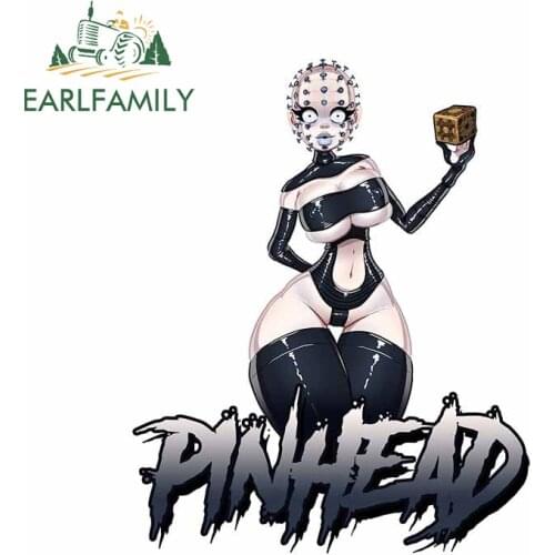 EARLFAMILY 13cm x 10.2cm for Pinhead Car Sticker Vinyl Animal Personality Family Window Trunk Assessoires Waterproof Decal