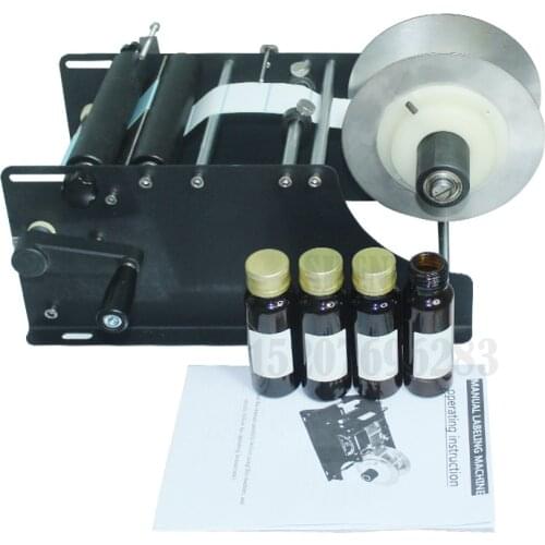 Round bottle labelling machine label sticker manual bottle labeller hand held bottle label applicator tool equipment FREESHIPPIN