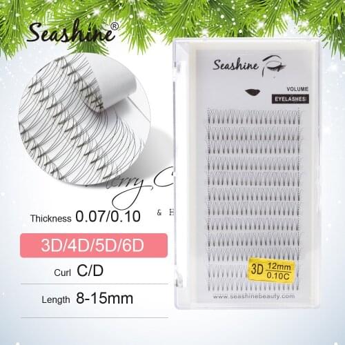 Seashine Premade Russian Volume Fans 3d/4d/5d/6d Mink Eyelashes Short Stem Lash Pre made Eyelash Extensions