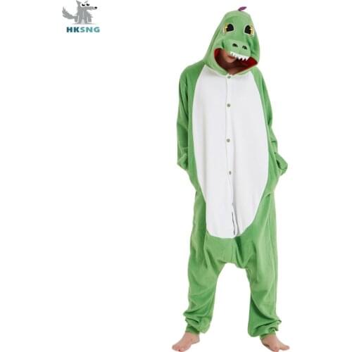 HKSNG Adult Kigurumi Deluxe Dragon Animal Green Costume Onesies High Quality Cosplay Jumpsuits Pajamas Christmas Homewear