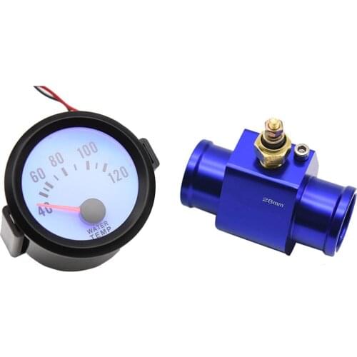 52 mm Water Temperature Gauge Round Blue Backlight 40~120 Celsius Universal Car Water Temp Joint Pipe Sensor Radiator 12V
