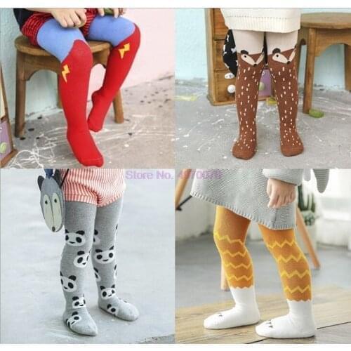 DHL 50PCS Cartoon Baby Girl Tights Cotton Cute Children Stocking Baby Pantyhose For Kid 0-3Years