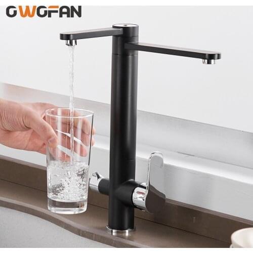 Kitchen Faucets Black Purify Crane For Kitchen Deck Mounted Water Filter Tap Three Ways Sink Mixer 3 Way Kitchen Faucet N22-185