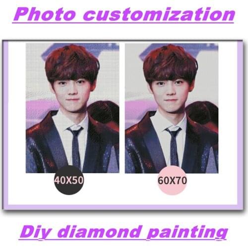 Square/Round Drill Photo Custom Diamond Painting Cross Stitch Full Picture DIY Mosaic Gift Diamond Embroidery Home Decoration