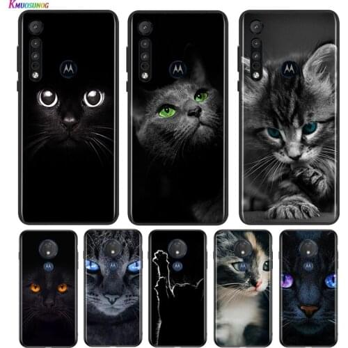 Cute Black Cat Staring Eyes For Motorola G9 G8 G Stylus Power One Fusion Hyper Edge E7 E6 5G Plus Play Lite Phone Case