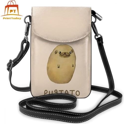 Pug Dog Shoulder Bag Pug Dog Leather Bag Trendy High quality Women Bags Multifunction Print Crossbody Purse