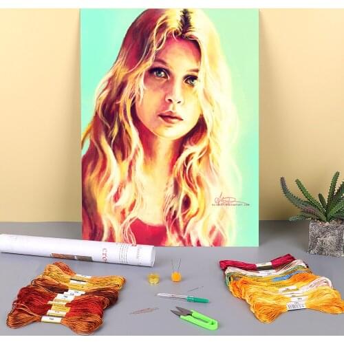 Doodles Printed Canvas 11CT Cross-Stitch Set Embroidery DMC Threads Hobby Handmade Painting Handiwork Wholesale Magic Decor