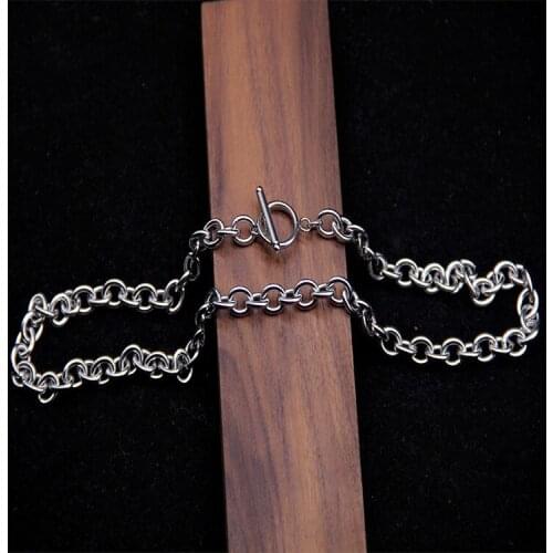 INS New Creative Harajuku Chain Choker Cool Pendant Stainless Steel Necklace Party Jewelry for Women Friendship Girl Trendy Gift